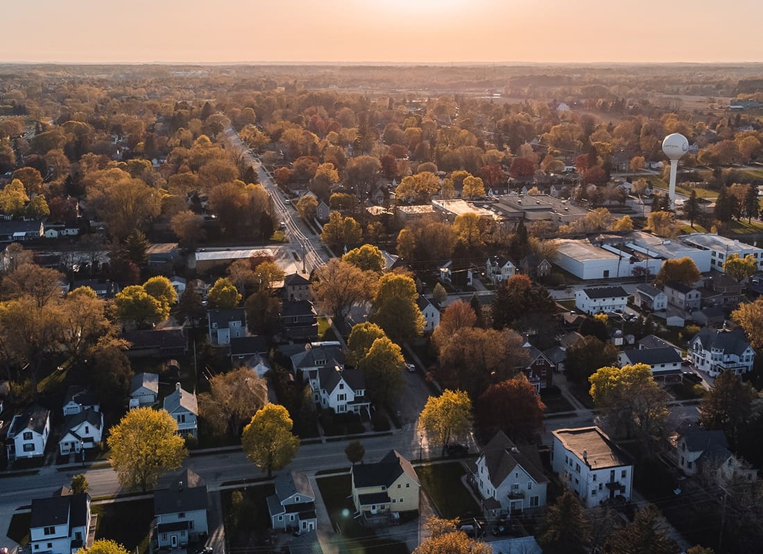 Phillips, WI Office - Aerial View of a Small Town in Wisconsin