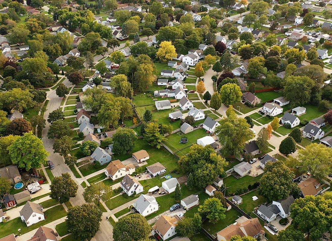 Frederic, WI - Aerial View of Residential Homes in Frederic, WI